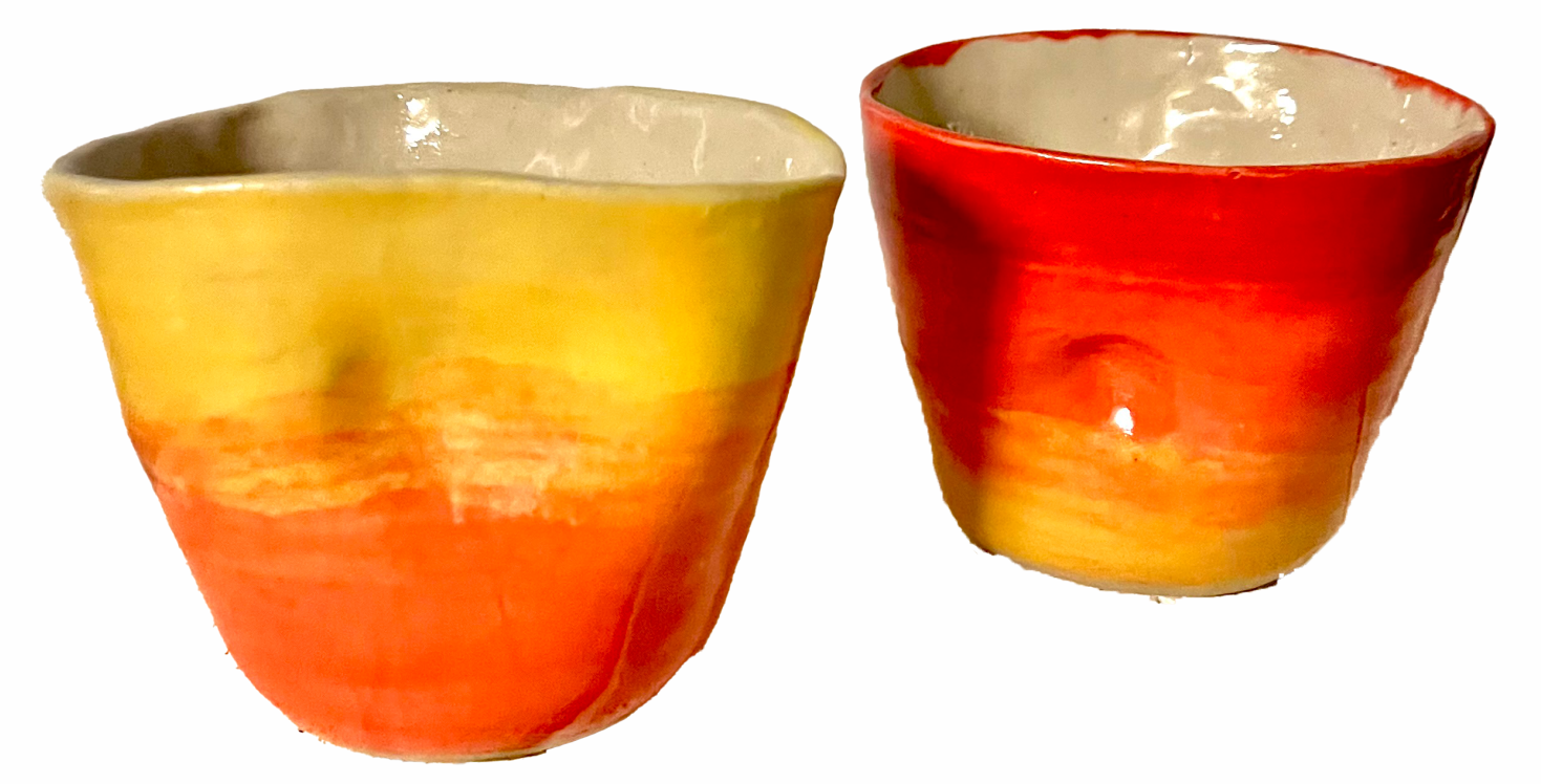Krus - orange-gul ombre