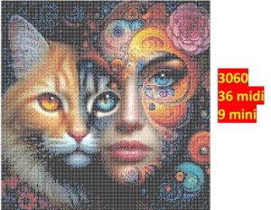 Kvinde med kat 3060