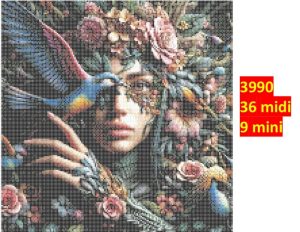 Kvinde med fugl 3990